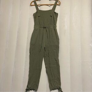 Reset By Jane Women’s Jumpsuit Small Gauzy Textured Cotton Olive Prairie Cottage